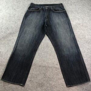 Guess Vintage Mens Jeans 38x32 Straight Leg Blue Dark Wash High Rise Stretch